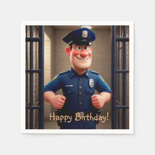 Guardanapo De Papel Feliz Aniversário da Polícia