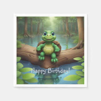 Guardanapo De Papel Feliz aniversário da tartaruga