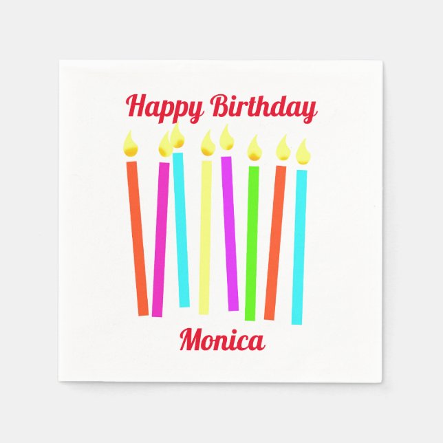 Guardanapo De Papel Feliz Aniversário das Velas de Nápoles (Frente)
