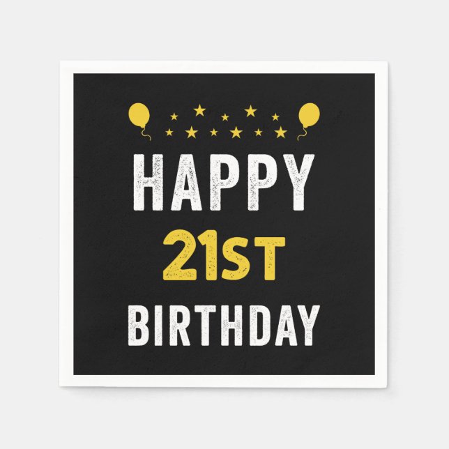 Guardanapo De Papel Feliz aniversário de 21 anos Vicenarian Celebratio (Frente)