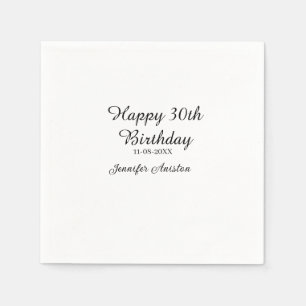 Guardanapo De Papel Feliz aniversário de 30 anos para adicionar nome d