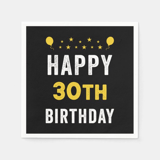 Guardanapo De Papel Feliz aniversário de 30 anos Tricenarian Celebrati (Frente)