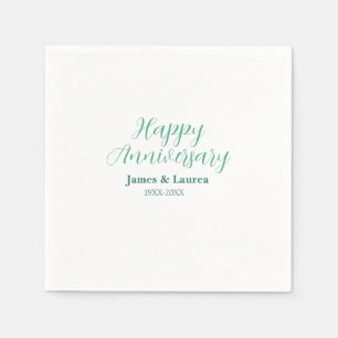 Guardanapo De Papel Feliz aniversário de casamento nome data ano simpl