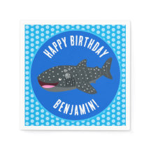 Feliz aniversário de tubarão baleia, personalizado