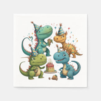 Guardanapo De Papel Feliz aniversário Dinossauros