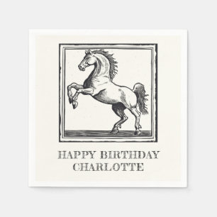 Guardanapo De Papel Feliz Aniversário do Adulto Equestre Vintage Horse