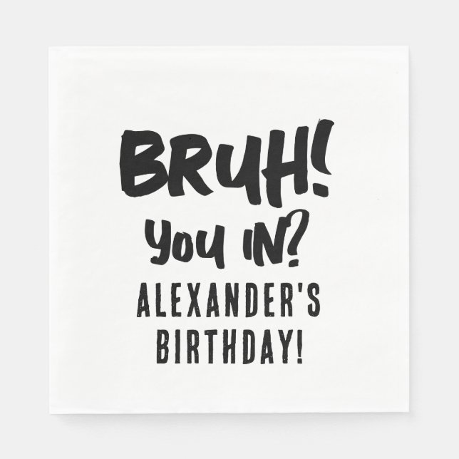 Guardanapo De Papel Feliz Aniversário do Bruh Boy Teenager Boy (Frente)