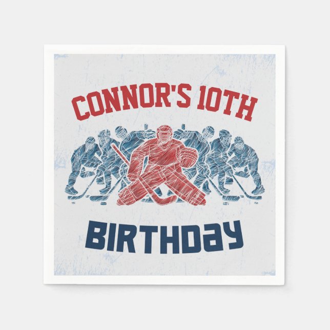 Guardanapo De Papel Feliz aniversário do Skate de Hockey Rink (Frente)