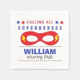 Guardanapo De Papel Feliz aniversário do Superheres Party