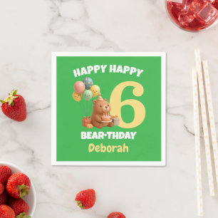 Guardanapo De Papel Feliz aniversário do ursinho personalizado Urso de