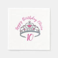 Feliz aniversário, Festa Princesa Rosa, Tiara Crow