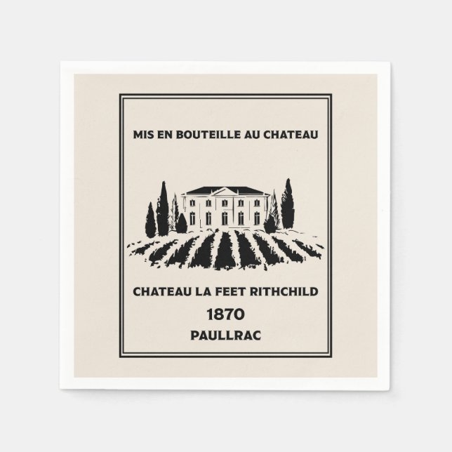 Guardanapo De Papel Feliz aniversário francês (Frente)