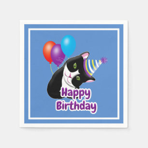 Guardanapo De Papel Feliz Aniversário Gato