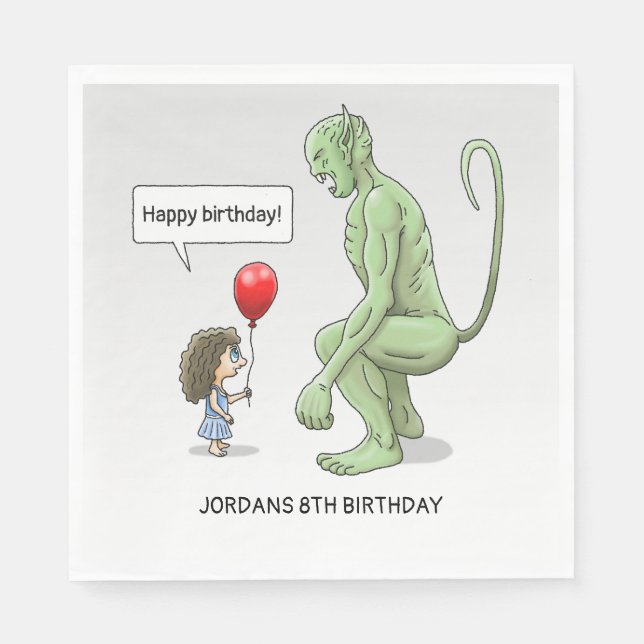 Guardanapo De Papel Feliz Aniversário Goblin (Frente)