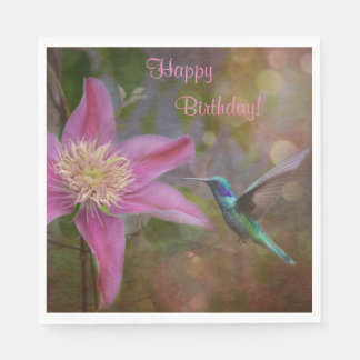 Guardanapo De Papel Feliz aniversário, Hummingbird
