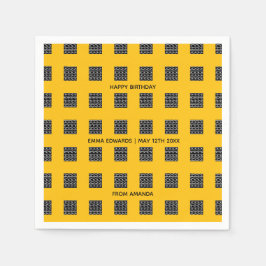 Guardanapo De Papel Feliz Aniversário, Lindo Padrão Étnico