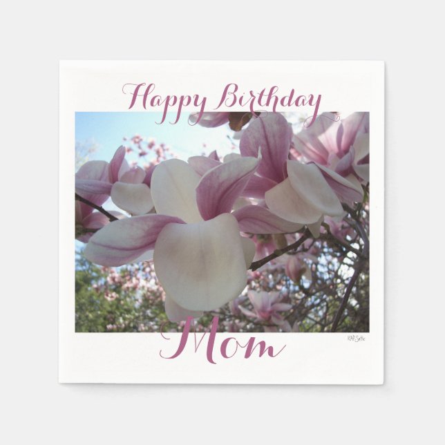 Guardanapo De Papel Feliz aniversário mãe (Frente)
