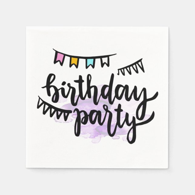 Guardanapo De Papel Feliz aniversário Napkins (Frente)