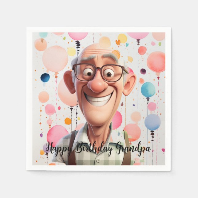 Guardanapo De Papel Feliz aniversário Napkins (Frente)