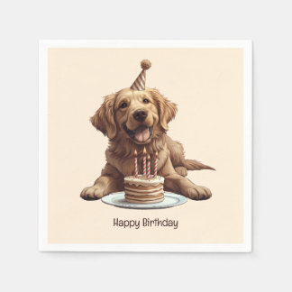 Guardanapo De Papel Feliz aniversário - Ouro de varejo