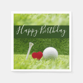 Guardanapo De Papel Feliz aniversário para jogar golfe com amor e bola