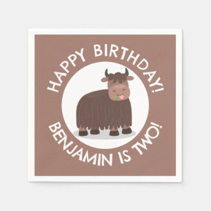 Guardanapo De Papel Feliz aniversário personalizado de desenho animado