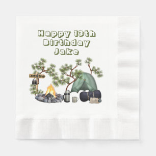 Guardanapo De Papel Feliz Aniversário Personalizado Tema Acampamento