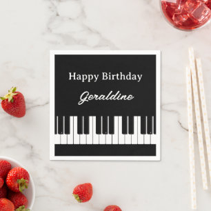 Guardanapo De Papel Feliz Aniversário Pianista Personalizado