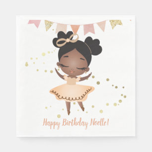 Guardanapo De Papel Feliz aniversário! Princesa Ballerina com Arco