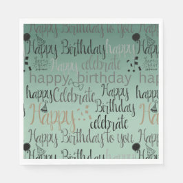 Guardanapo De Papel Feliz Aniversário Verde