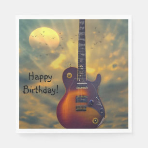 Guardanapo De Papel Feliz Aniversário, Violão Elétrico