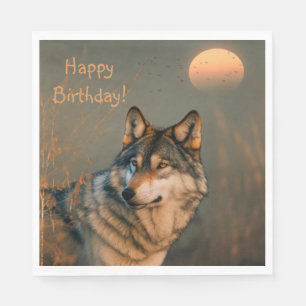 Guardanapo De Papel Feliz Aniversário Wolf