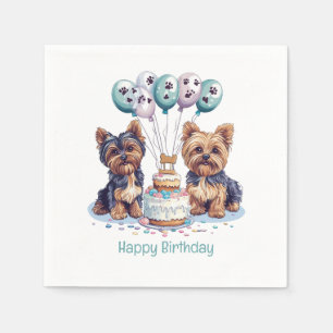 Guardanapo De Papel Feliz aniversário Yorkie Dog
