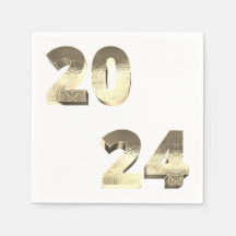 Feliz ano novo Dourado Faux Silver 2024