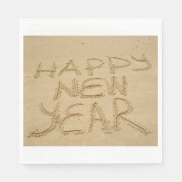 Guardanapo De Papel Feliz ano novo na areia