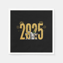 Feliz ano novo - Napkin Negro