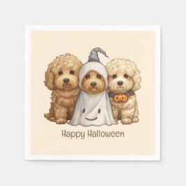 Guardanapo De Papel Feliz Cachorro de Goldendoodle de Halloween