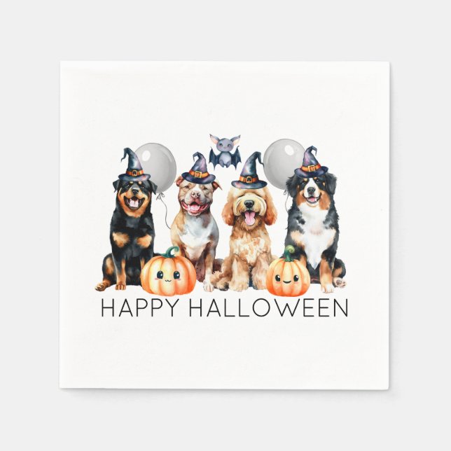 Guardanapo De Papel Feliz Cachorro de Halloween (Frente)