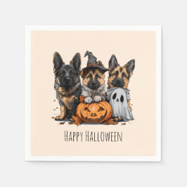 Guardanapo De Papel Feliz Cachorros German shepherd de Halloween