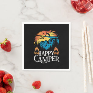 Guardanapo De Papel Feliz Camper Retro Vintage Equipe de Camping Combi
