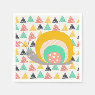 Guardanapo De Papel Feliz Caracol em Triângulos