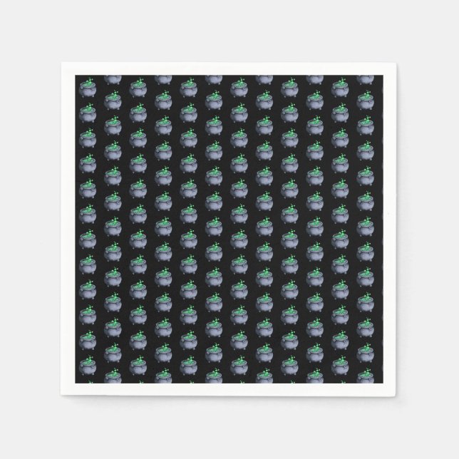 Guardanapo De Papel Feliz Cauldron da Bruxa do Halloween (Frente)