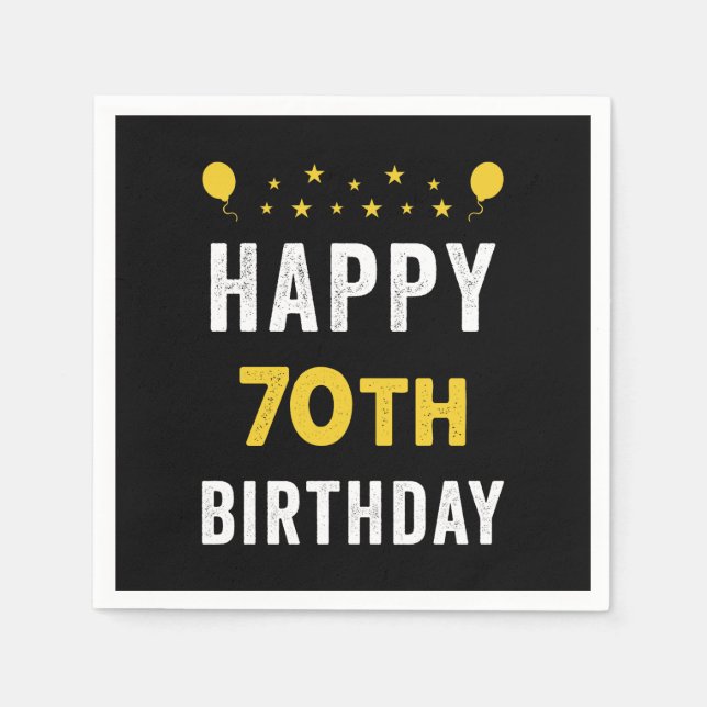 Guardanapo De Papel Feliz celebração setuagenária de aniversário de 70 (Frente)