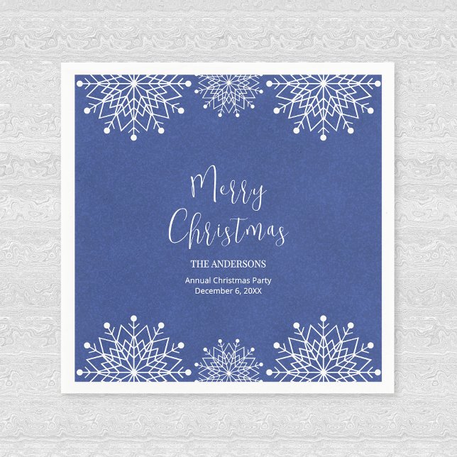 Guardanapo De Papel Feliz Christmass Snowflake Blue Paper Napkin (Criador carregado)