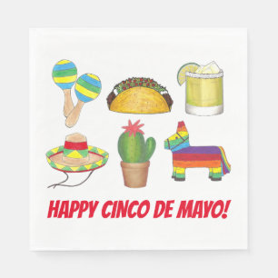 Guardanapo De Papel Feliz Cinco de Mayo, Celebração da Fiesta Mexicana