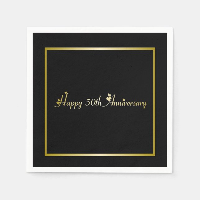 Guardanapo De Papel Feliz coquetel do 50º aniversário (Frente)