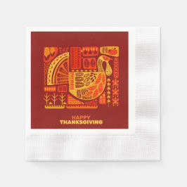 Guardanapo De Papel Feliz coquetel Geométrico de Ação de Graças