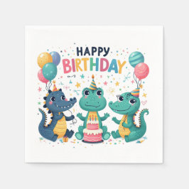 Guardanapo De Papel Feliz Crocodilos de Aniversário