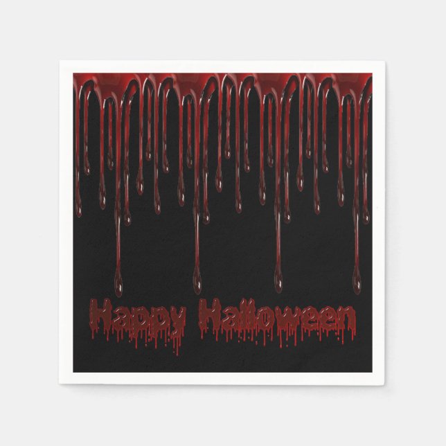 Guardanapo De Papel Feliz Derramamento de Sangue de Halloween (Frente)
