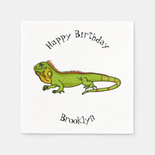 Guardanapo De Papel Feliz desenho da iguana verde